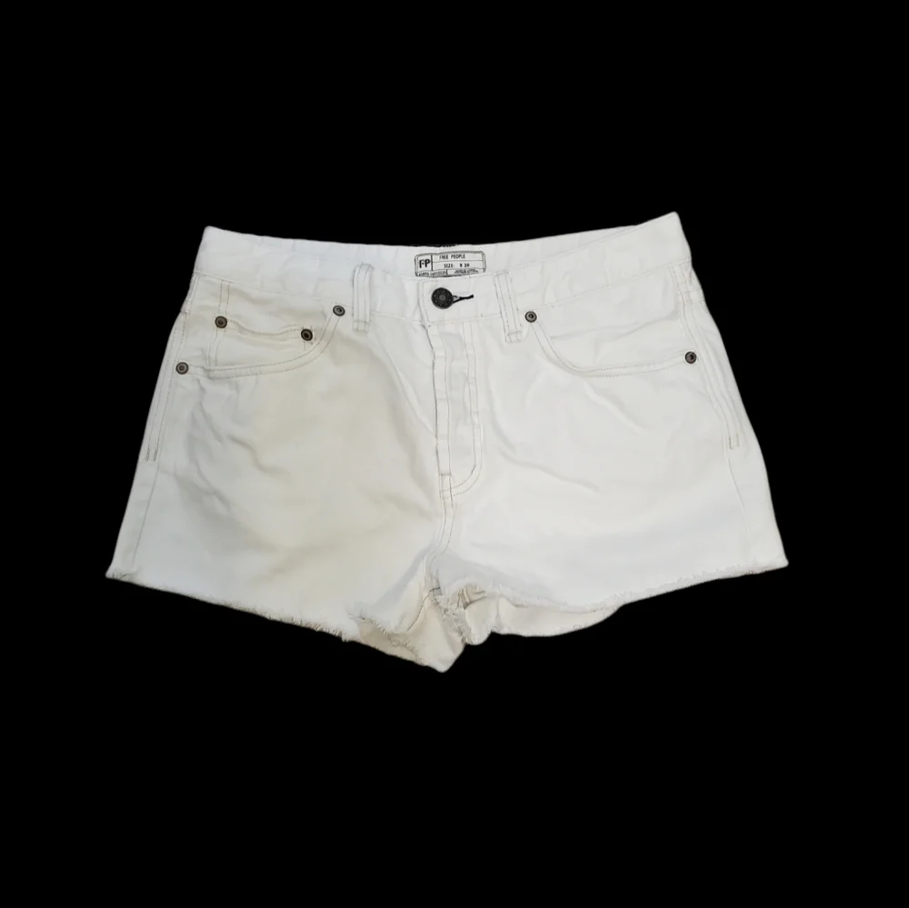 Free People White Button Fly Shorts
